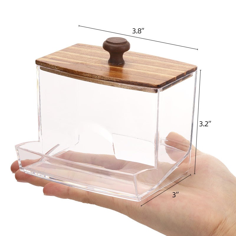 Tbestmax 10oz Qtip Holder Dispenser Big Clear Bathroom Container for Cotton Ball  Cotton Swabs  Floss - Bathroom Organizer Accessories for Storage - Image 5
